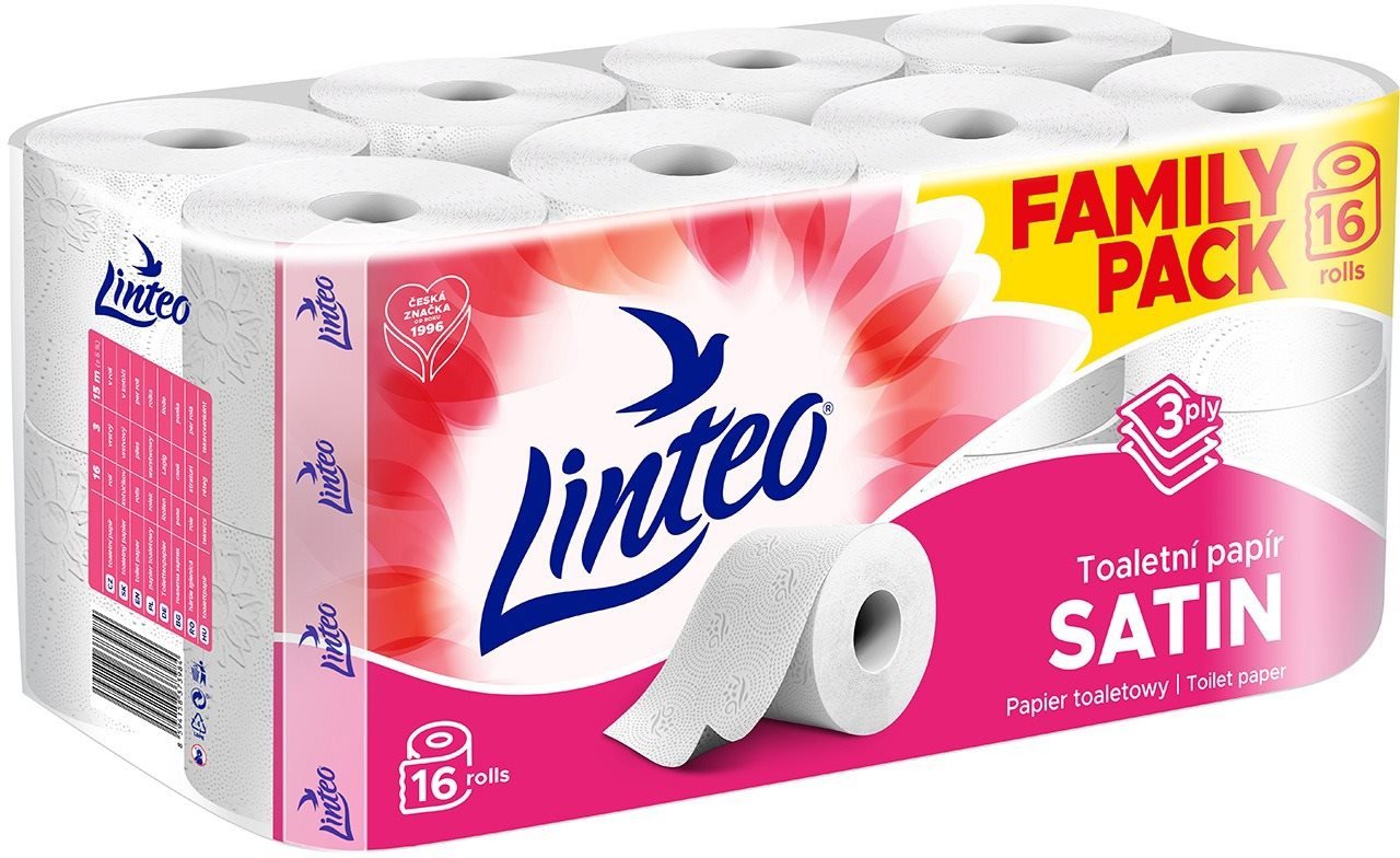 Toaletní papír LINTEO Satin Bílý (16 ks)