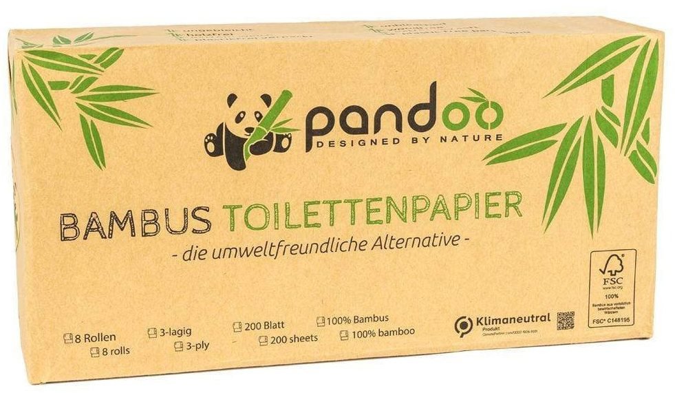Toaletní papír PANDOO Bambusový toaletní papír 3 vrstvý balení 8 ks