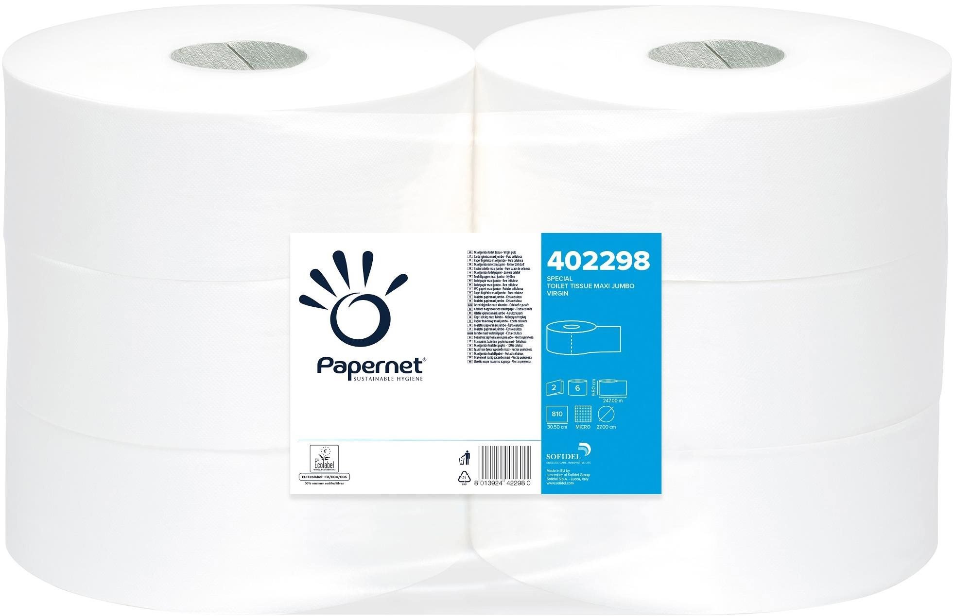 TOPA137 PAPERNET Maxi Jumbo Toaletní Papír celulóza 402298 6 ks