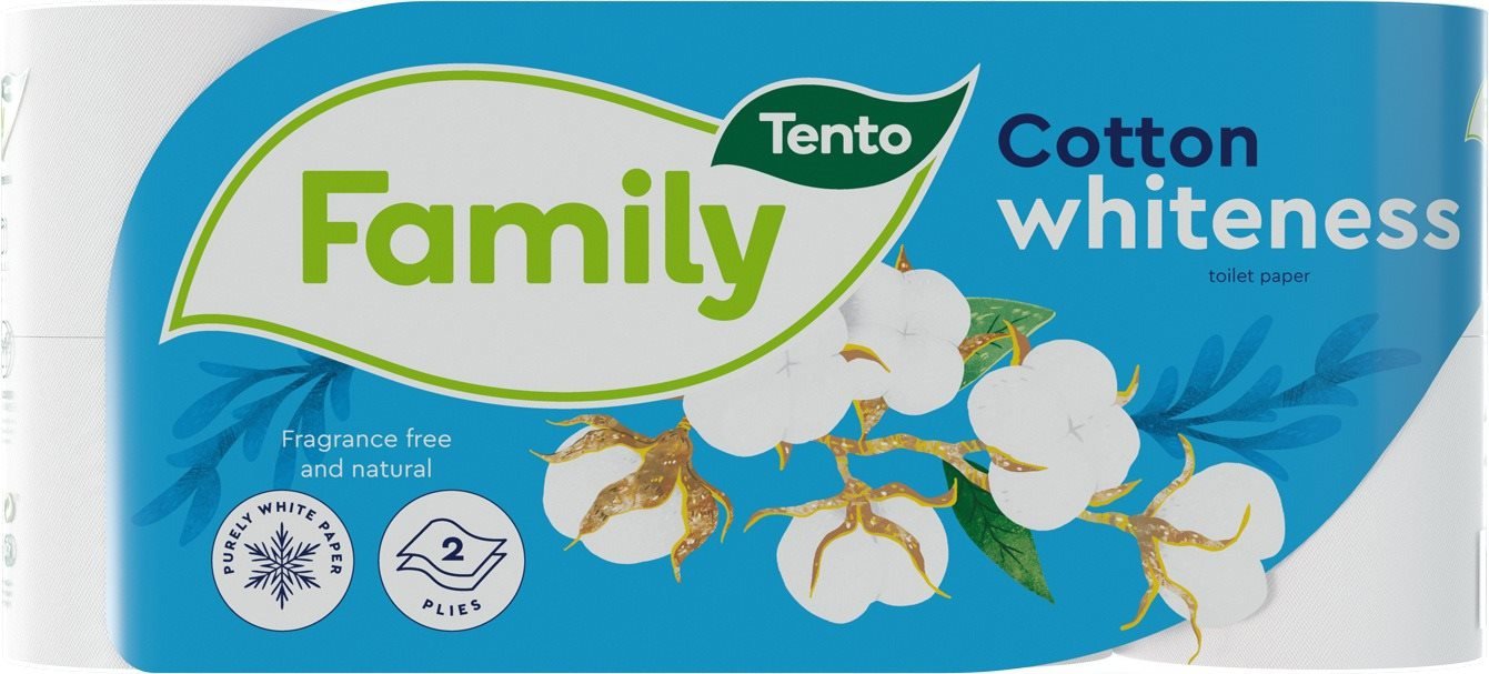 Toilet paper TENTO Family White (8 pcs)