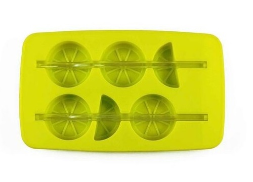 TORO Forma na led silikon s brčkem, citron, zelená/bílá