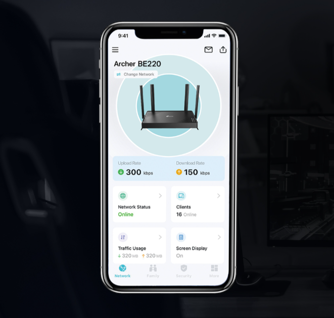 WiFi router TP-Link Archer BE220, WiFi 7 BE3600