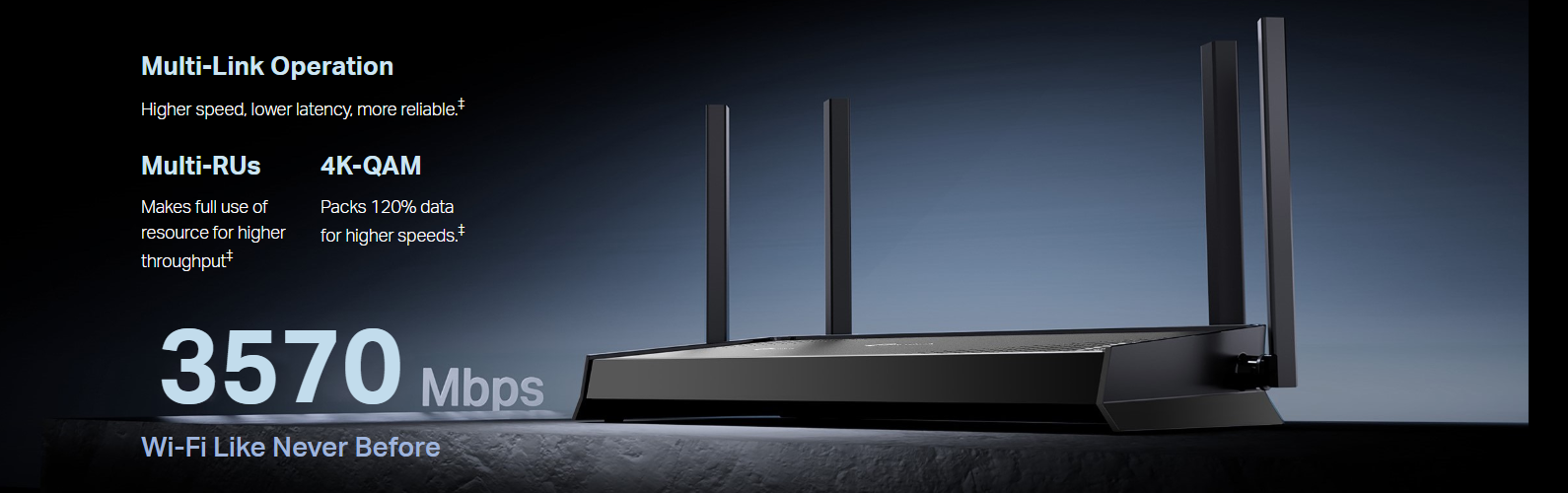 WiFi router TP-Link Archer BE220, WiFi 7 BE3600