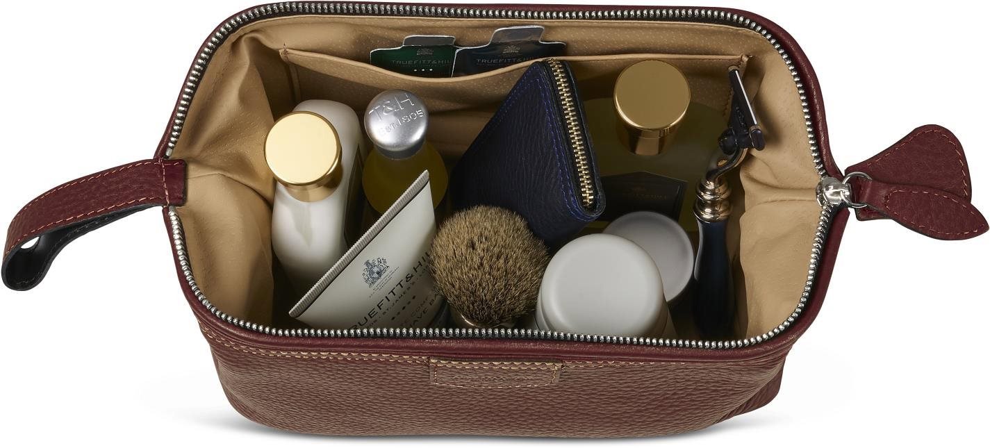 Truefitt & Hill Havana Gentleman's Washbag, kožená kosmetická taška hnědá