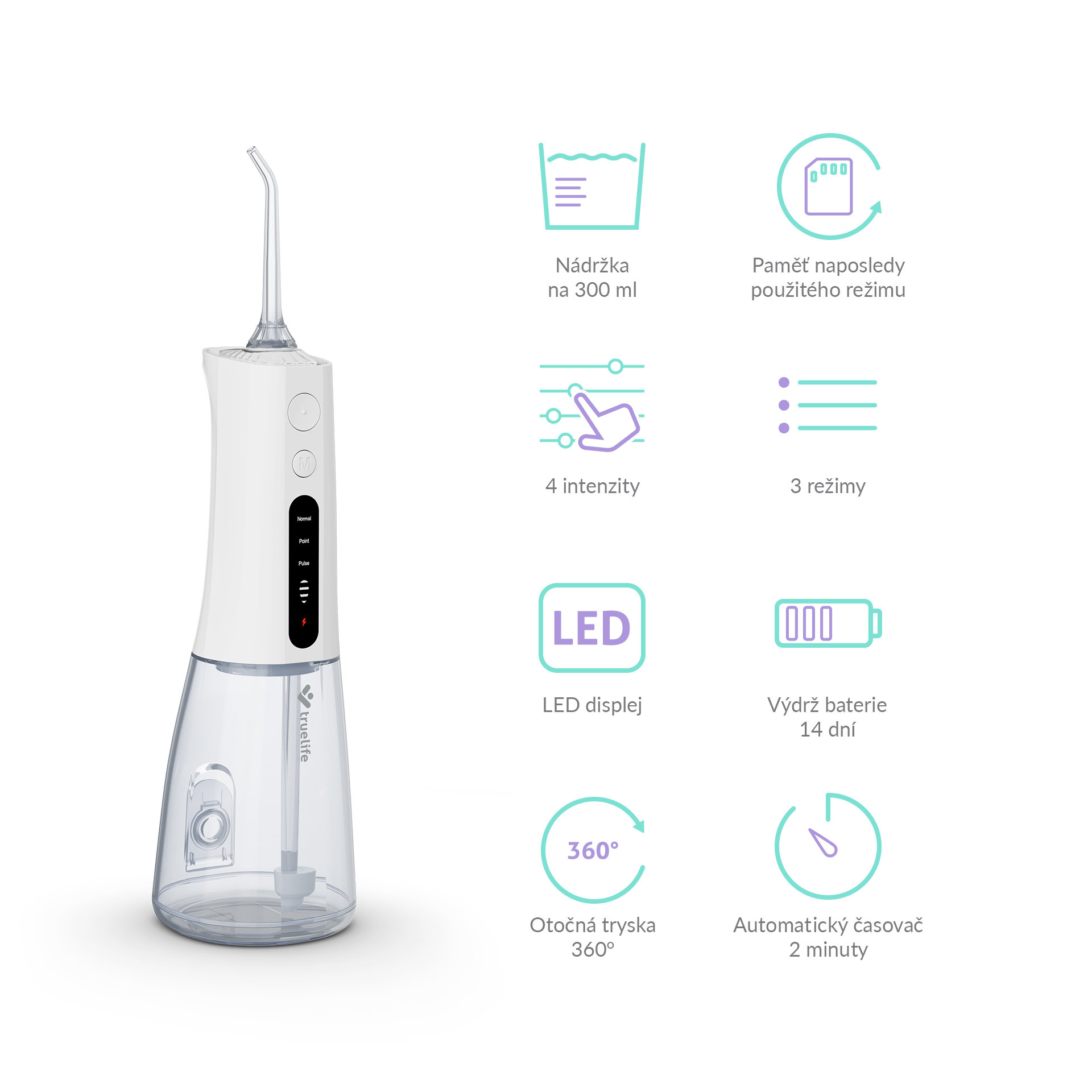 Elektrická ústní sprcha TrueLife AquaFloss Compact L100