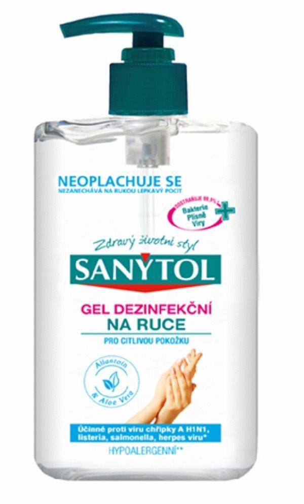 Antibakteriální gel SANYTOL Dezinfekční gel Sensitive 250 ml