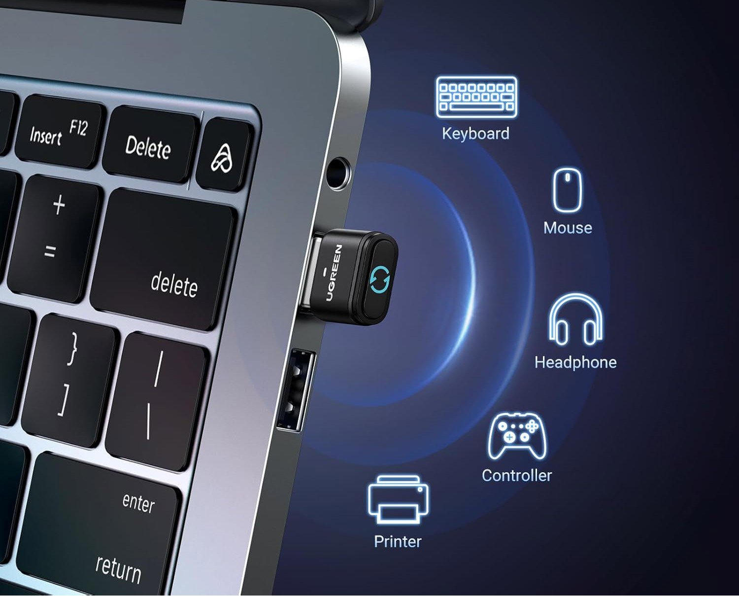 Bluetooth adaptér UGREEN USB-A Bluetooth 5.3 Adapter with Mouse Jiggler Function