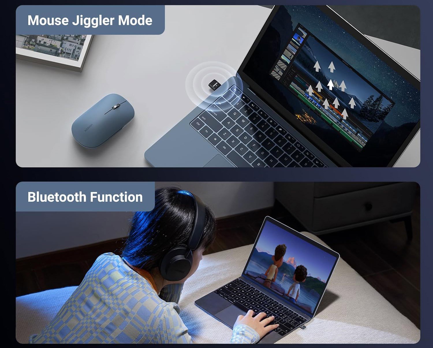 Bluetooth adaptér UGREEN USB-A Bluetooth 5.3 Adapter with Mouse Jiggler Function