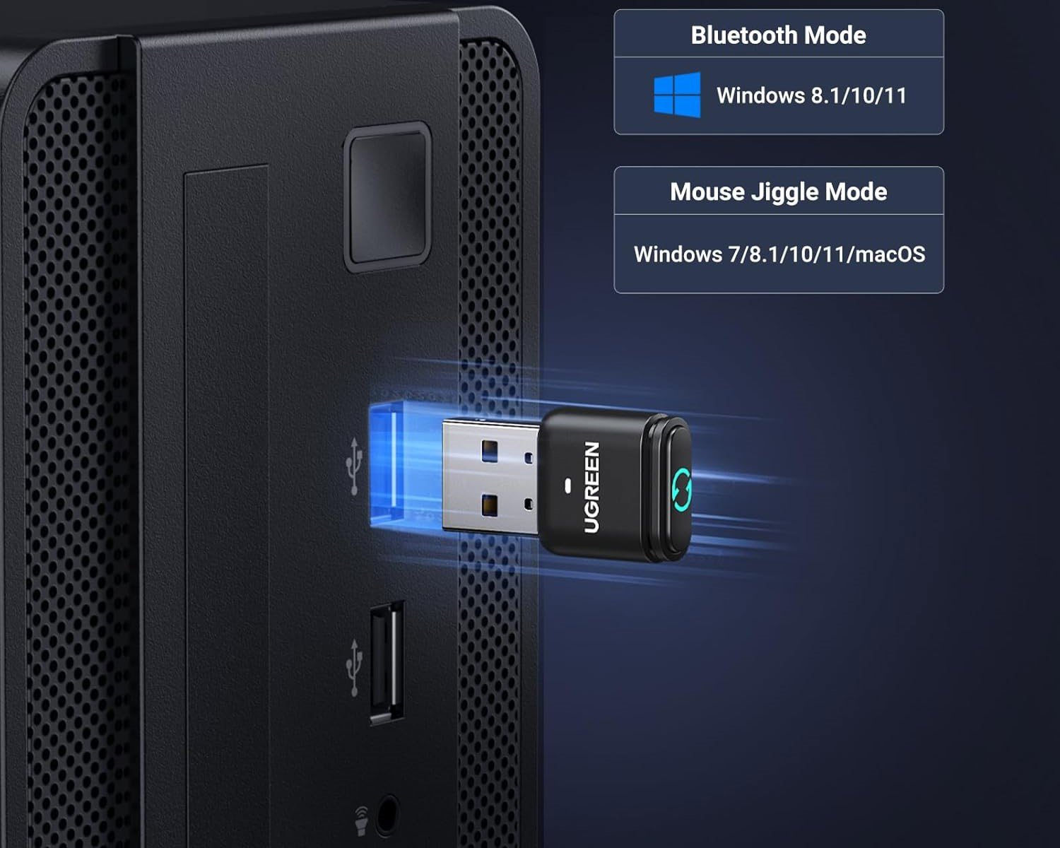 Bluetooth adaptér UGREEN USB-A Bluetooth 5.3 Adapter with Mouse Jiggler Function