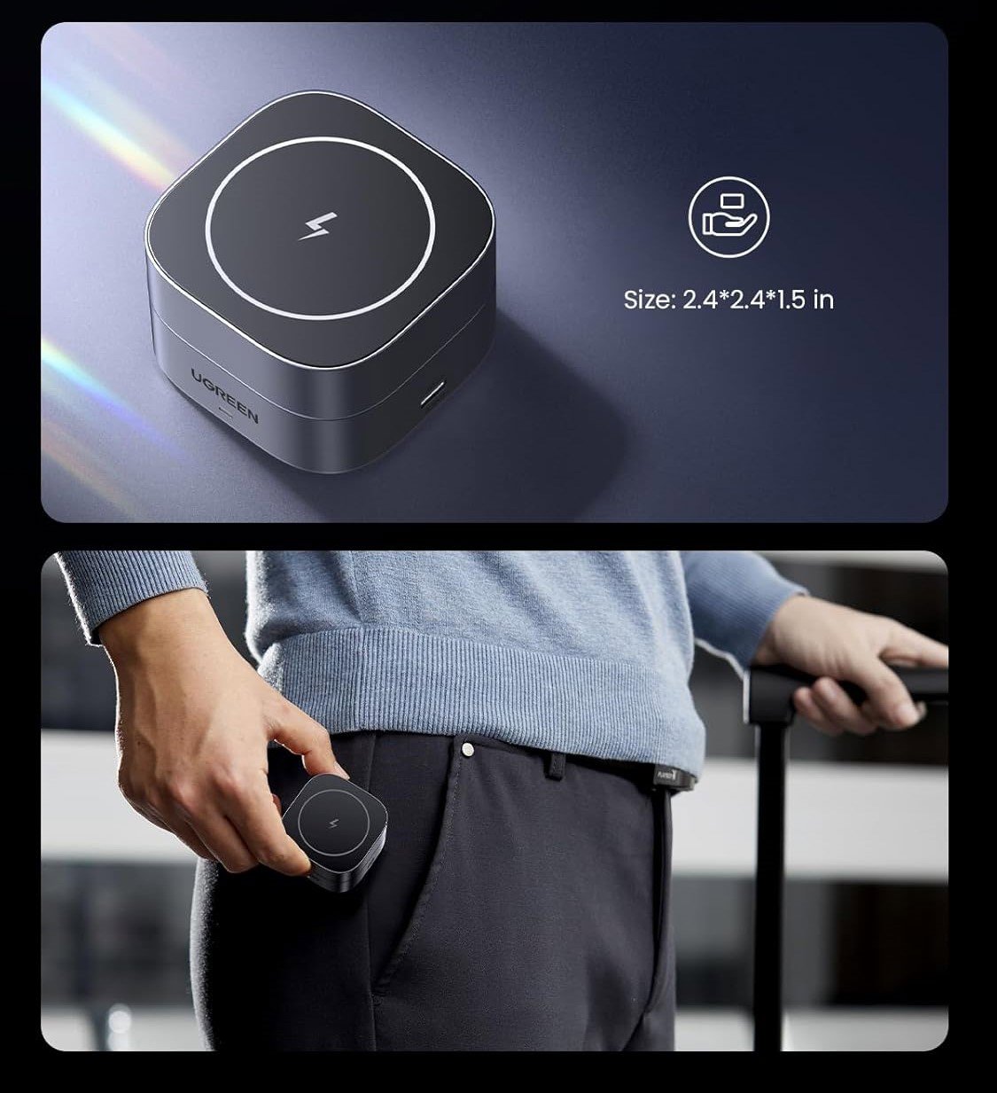 Nabíječka do sítě Ugreen 2-in-1 Magnetic Wireless Charger