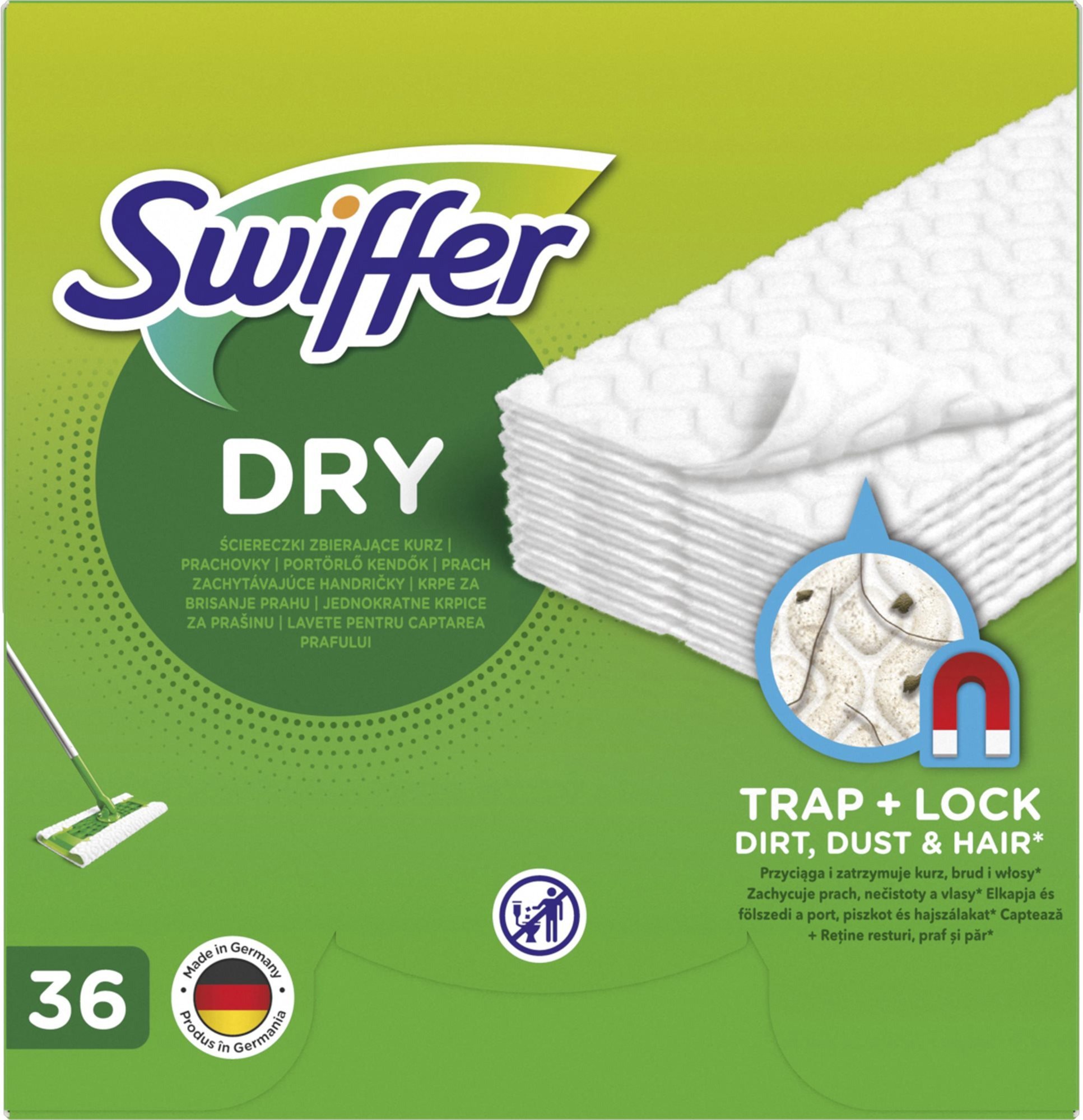 Náhradní mop Swiffer Sweeper na podlahy Náhrady Dry, 36 ks