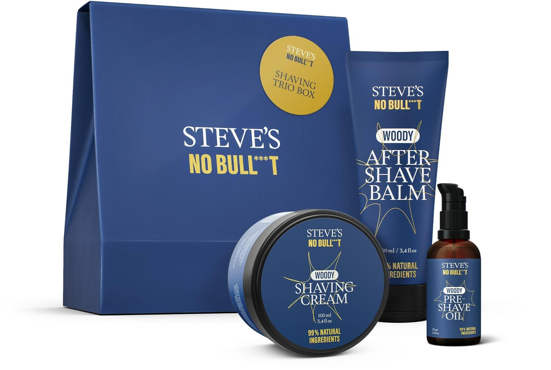 Men's cosmetic set STEVES No Bull***t Shaving Trio Box 250 ml