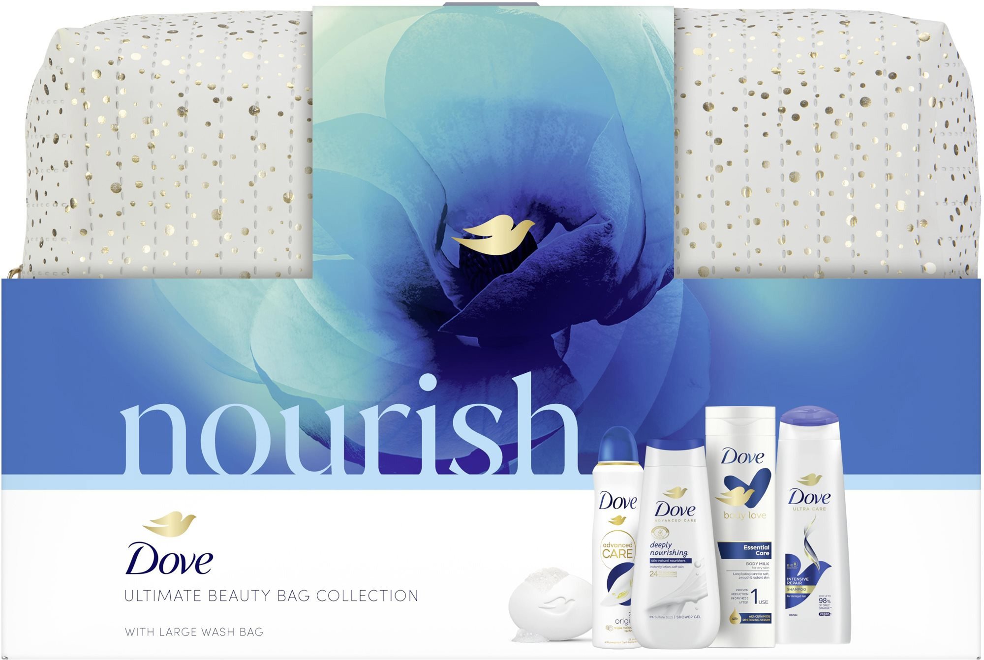 Gift cosmetic set DOVE Original large cosmetic bag for woman 875 ml