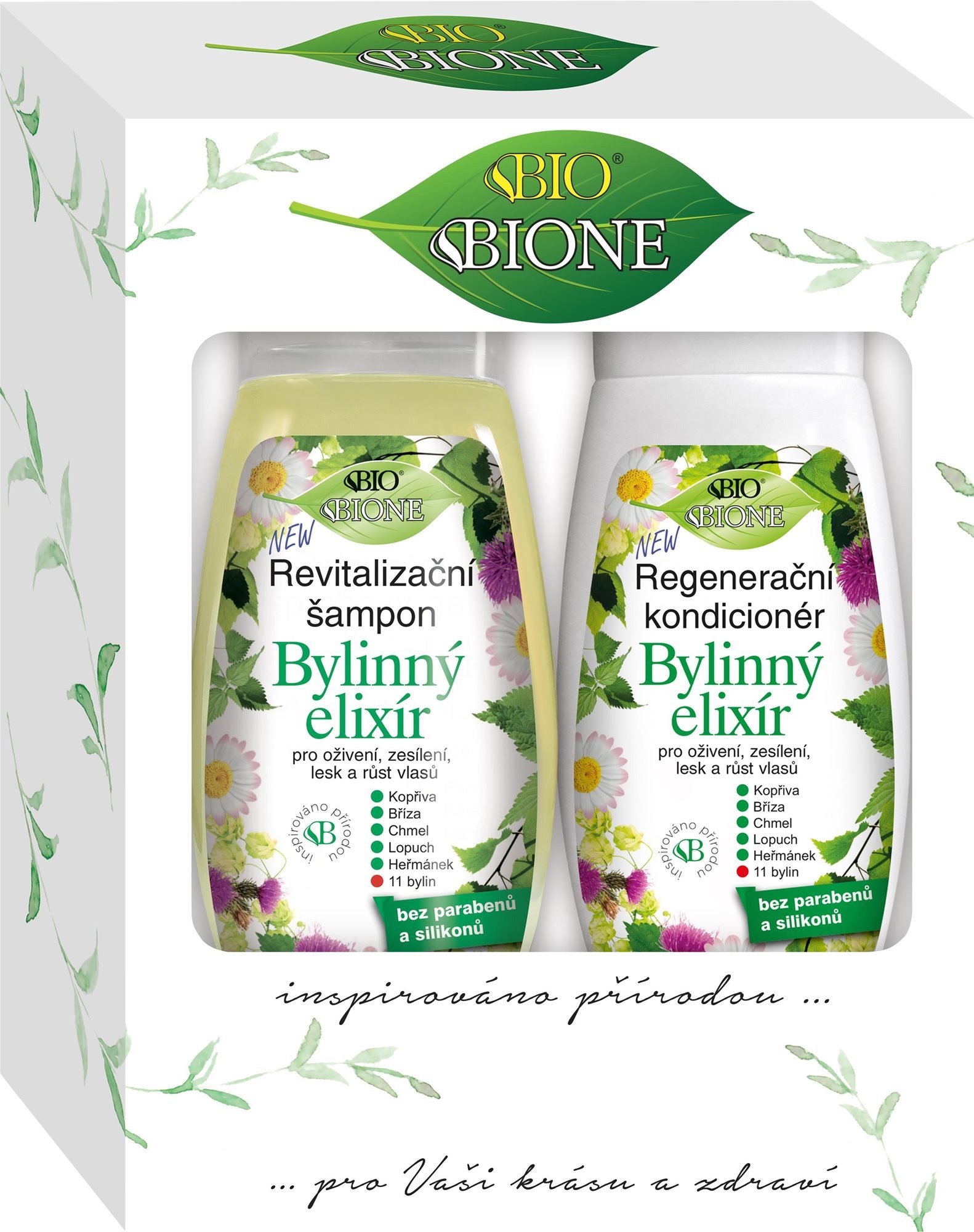 BIONE HERBAL ELIXIR Gift Set ( Hair Shampoo 260ml + Regenerating Conditioner 260ml )