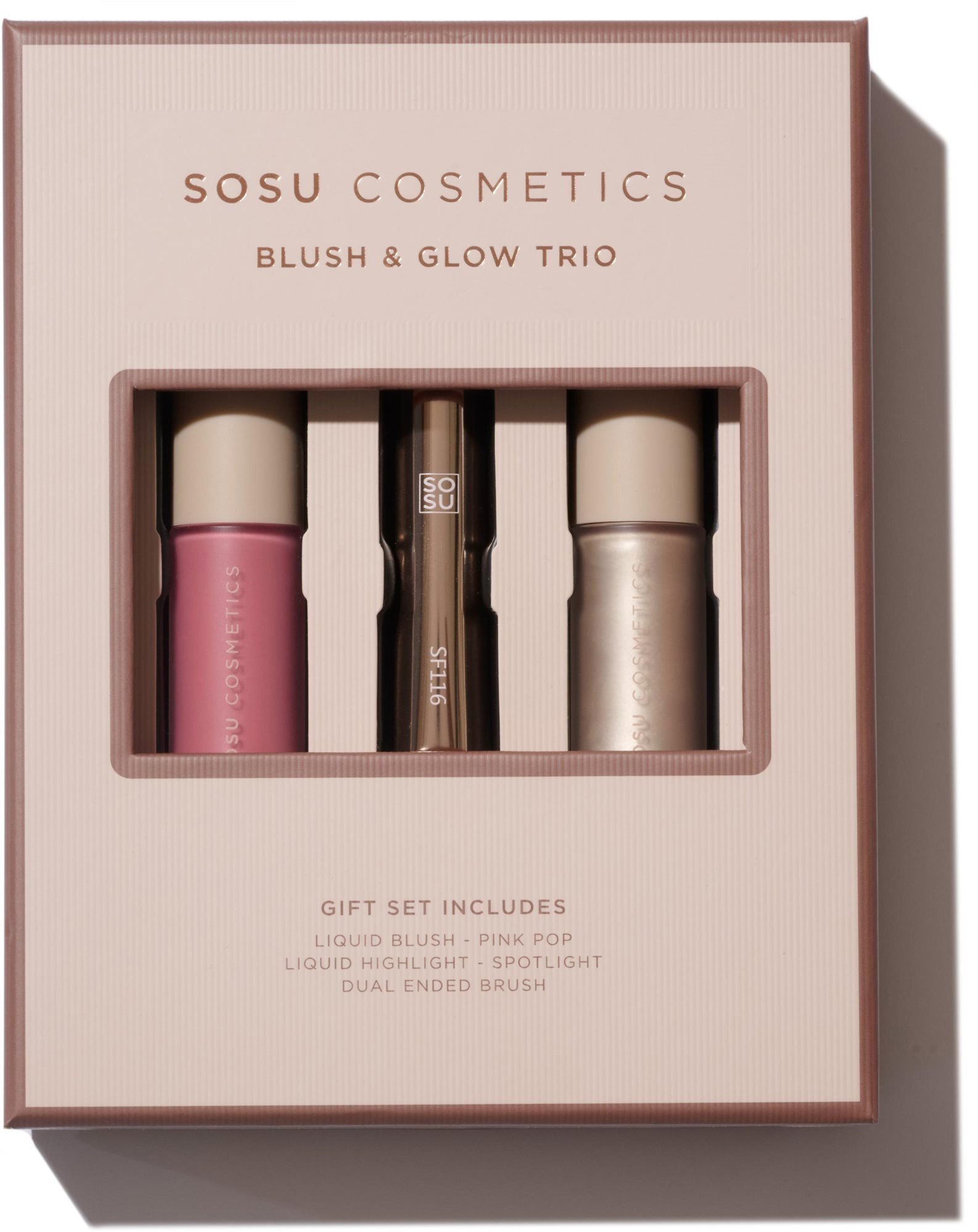 Cosmetic gift set SOSU COSMETICS Blush & Highlight Set 3 pcs