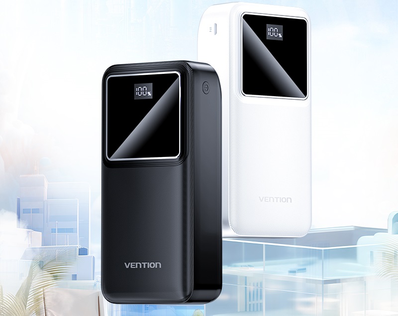 Powerbanka Vention 30000mAh Power Bank 22.5W Black LED Display Type