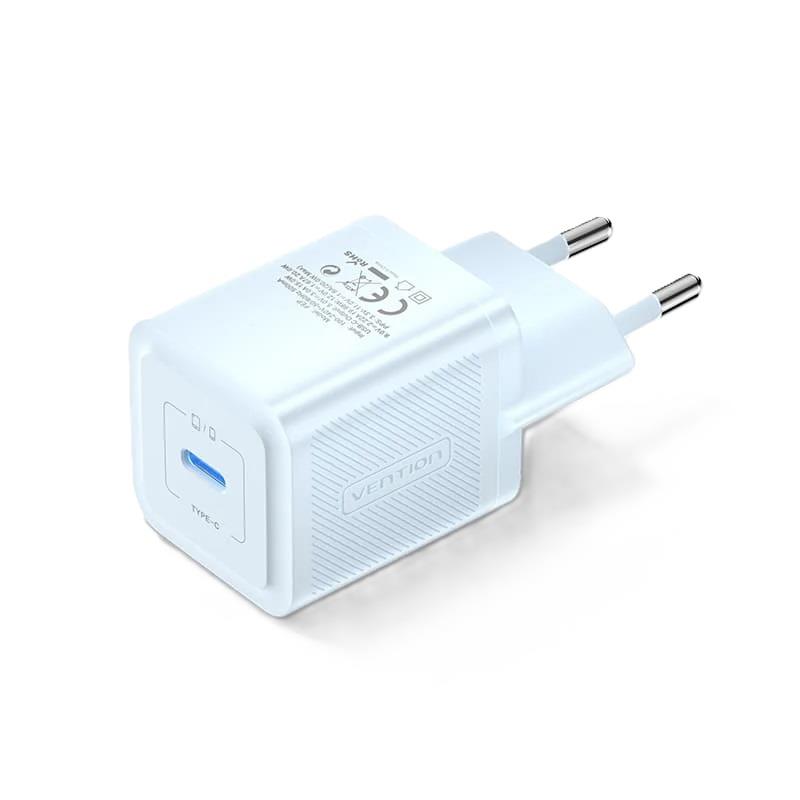 Nabíjačka do siete Vention 1-Port USB-C GaN Charger (20W) EU-Plug Blue