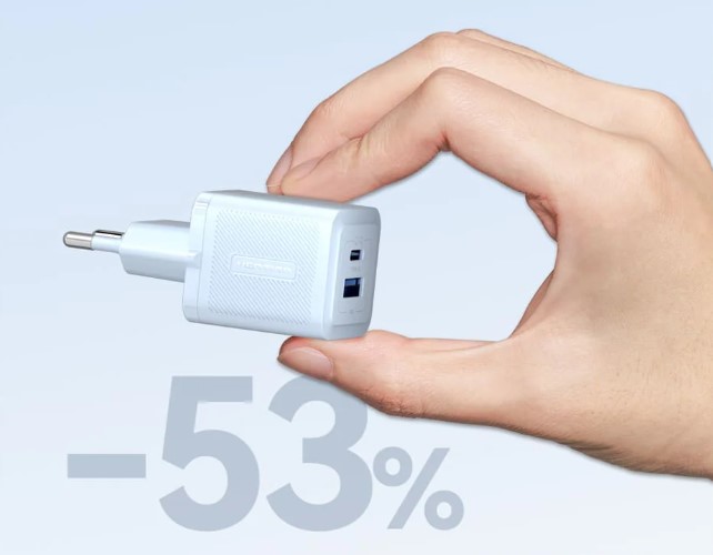 Nabíječka do sítě Vention 2-Port USB (C + A) GaN Charger (30W/30W) EU-Plug Black