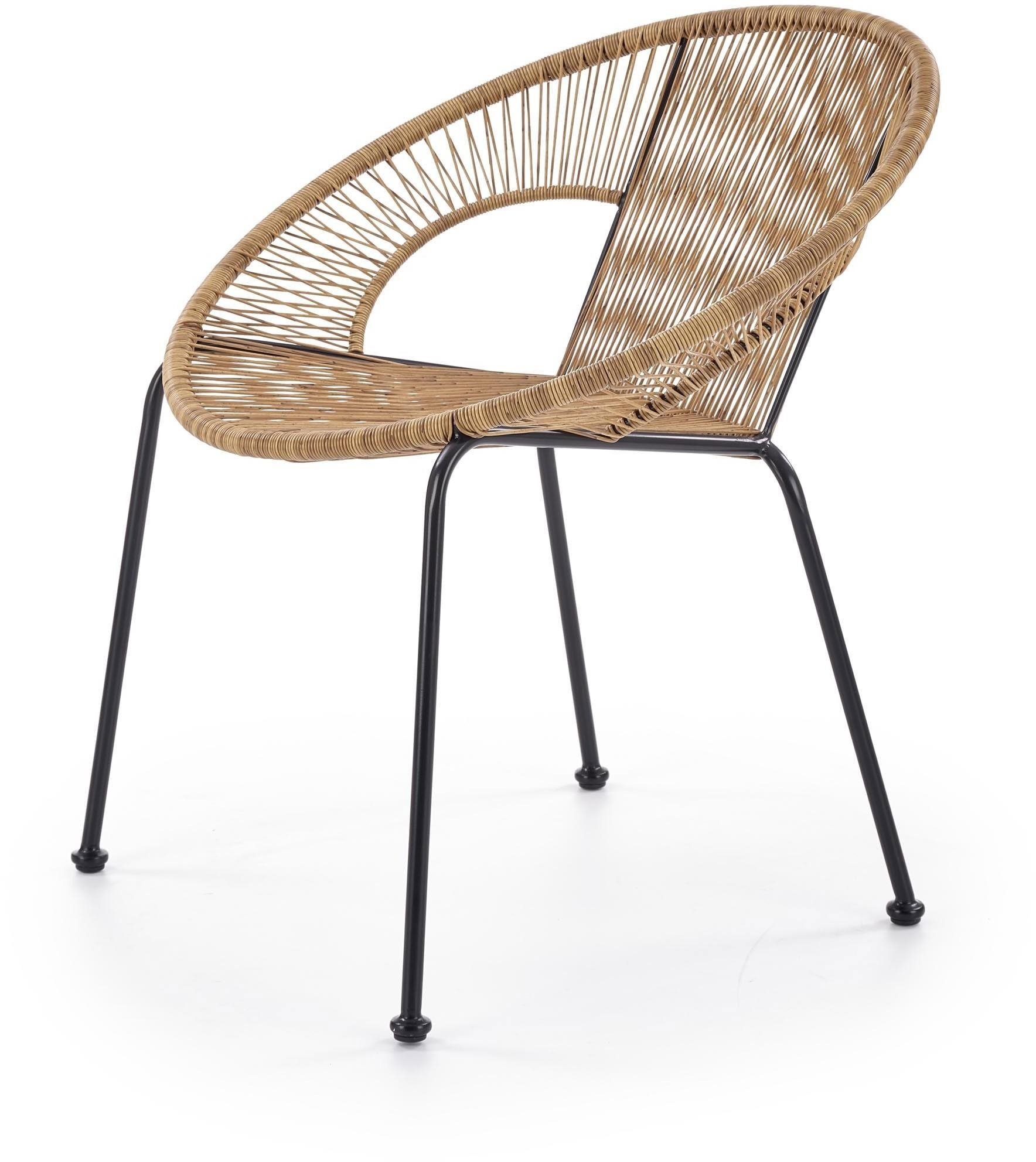 Halmar Rattan chair Bari, black