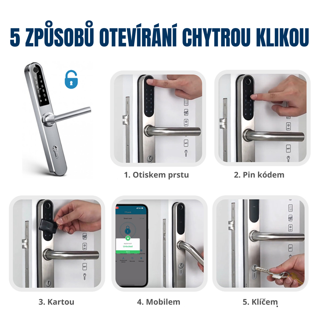 smart handle silver, 92 mm, Tuya Smart