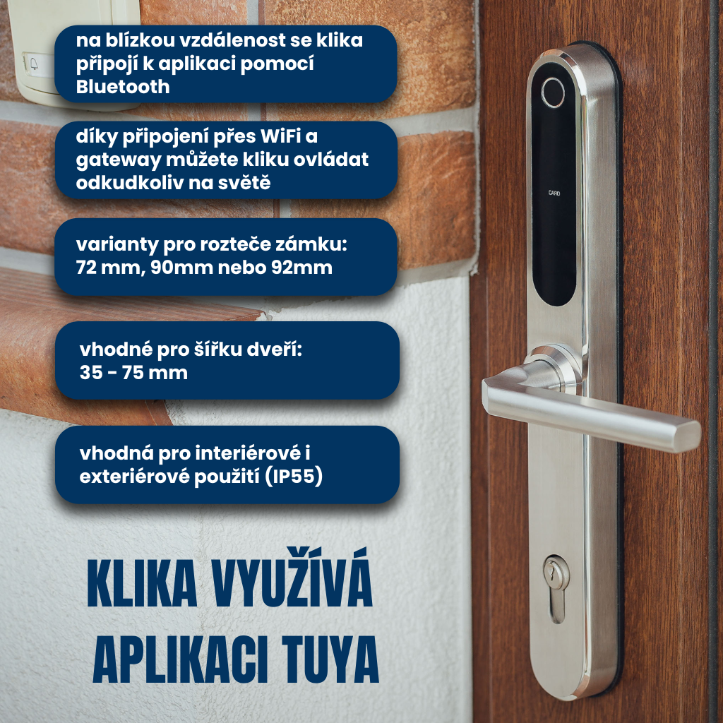 smart handle silver, 92 mm, Tuya Smart