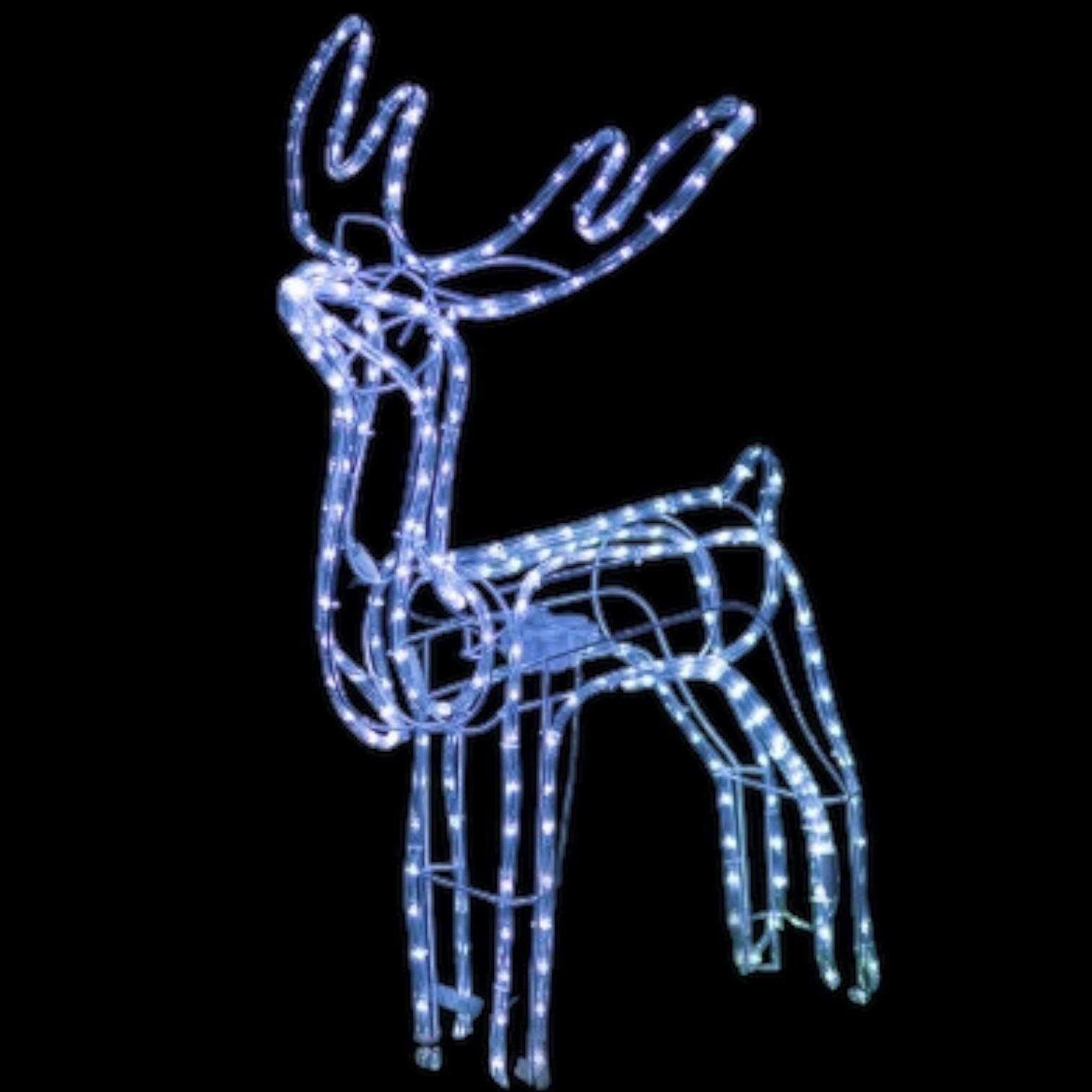 Christmas lighted reindeer with moving head 1,15 m - Blue