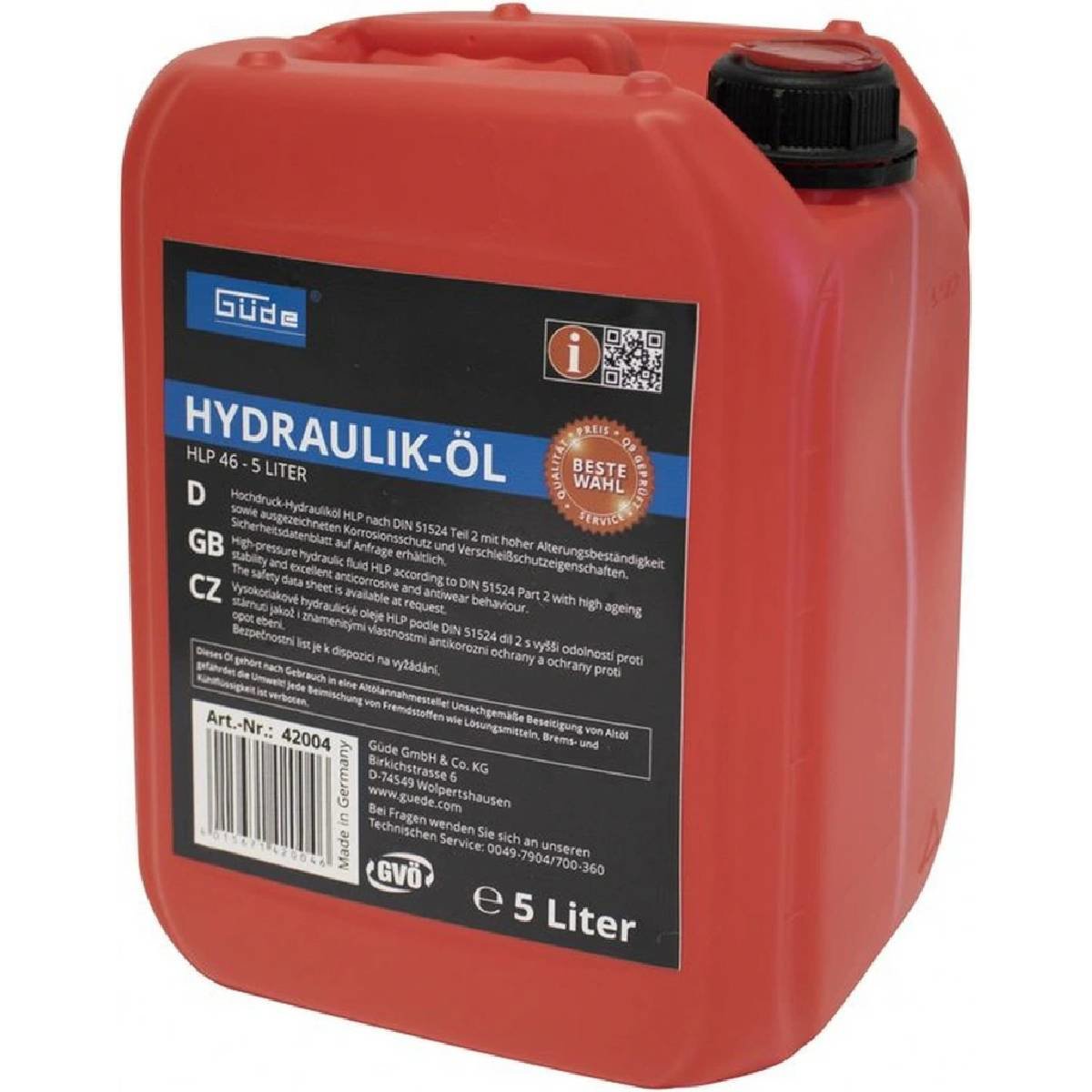 Hydraulic oil Güde Hlp 46, 5 l