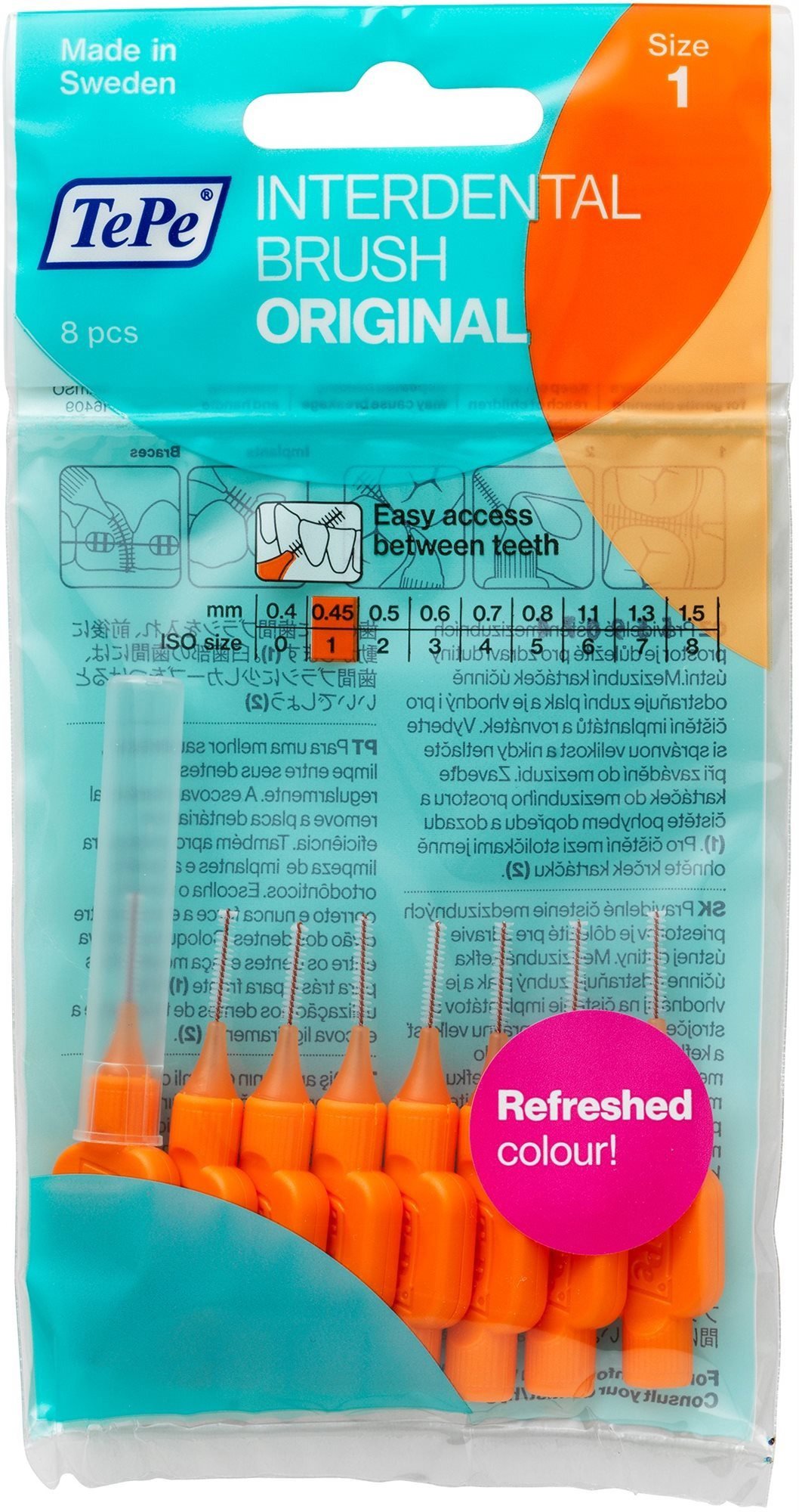 Mezizubní kartáček TEPE Normal 0,45 mm oranžový 8 ks