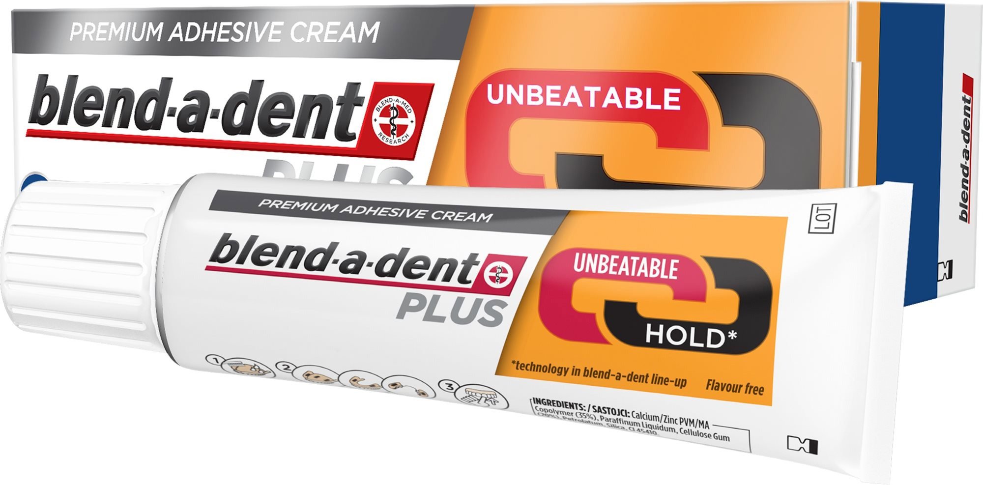 Lepidlo na zuby Blend-a-dent Plus Dual Power fixační krém na zubní náhradu 40 g