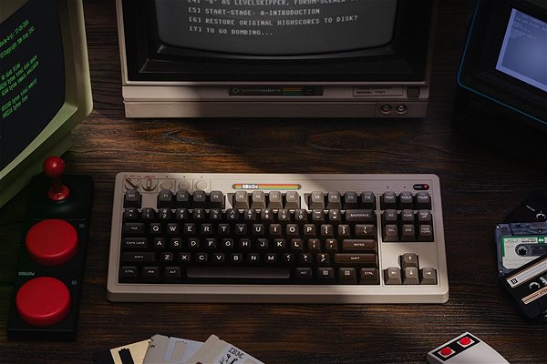 Gaming-Tastatur 8BitDo Retro Mechanical Keyboard (C64 Edition) + Dual Super Buttons ...