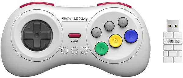 Gamepad 8BitDo M30 2,4 G Wireless Pad – White – Nintendo Switch ...