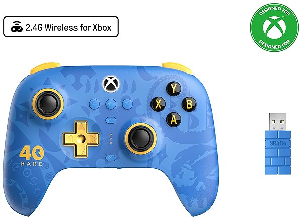 Gamepad 8BitDo Ultimate 3-Mode Controller - 40th Rare Anniversary Edition - Xbox / PC ...