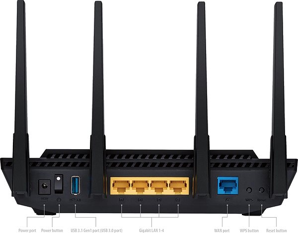 WiFi router Asus RT-AX58U Zadná strana