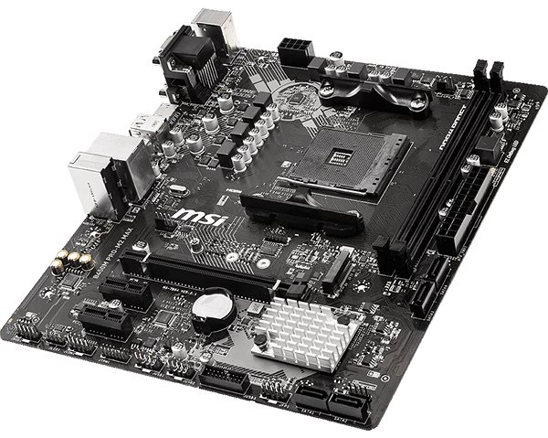 Motherboard MSI B450M PRO-M2 Lateral view