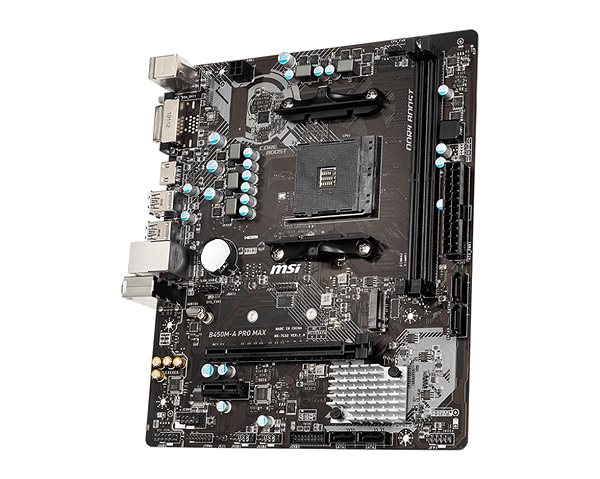 Motherboard MSI B450M-A PRO MAX Lateral view