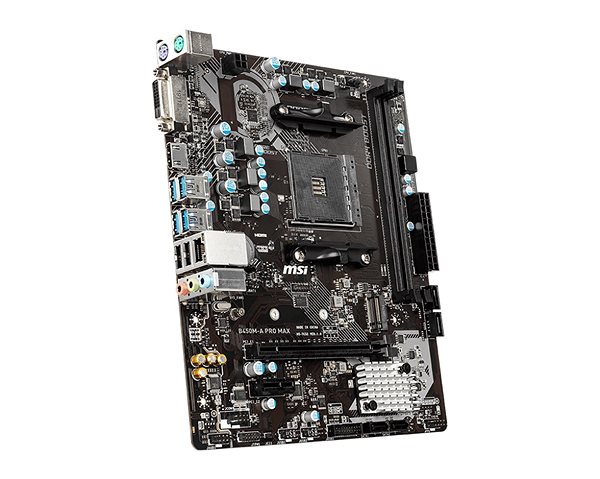 Motherboard MSI B450M-A PRO MAX Lateral view