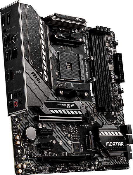 Motherboard MSI MAG B550M MORTAR Seitlicher Anblick