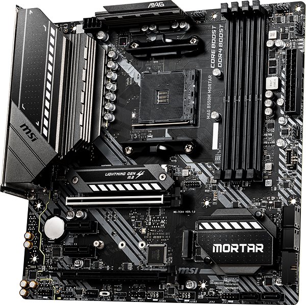 Motherboard MSI MAG B550M MORTAR Seitlicher Anblick