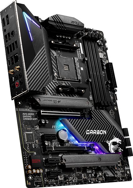 Motherboard MSI MPG B550 GAMING CARBON WIFI Lateral view