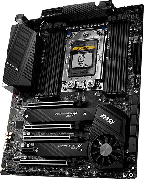 Motherboard MSI TRX40 PRO 10G Seitlicher Anblick