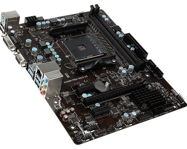 Motherboard MSI A320M PRO-VD/S V2 Lateral view