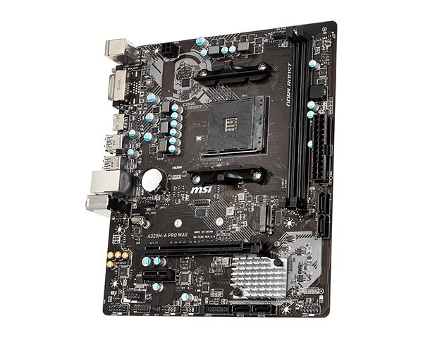 Motherboard MSI A320M-A Seitlicher Anblick