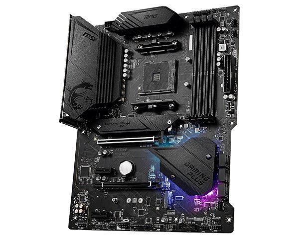 Motherboard MSI MPG B550 GAMING PLUS Lateral view