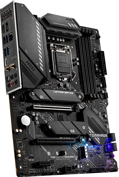 Motherboard MSI MAG B560 TOMAHAWK WIFI Lateral view