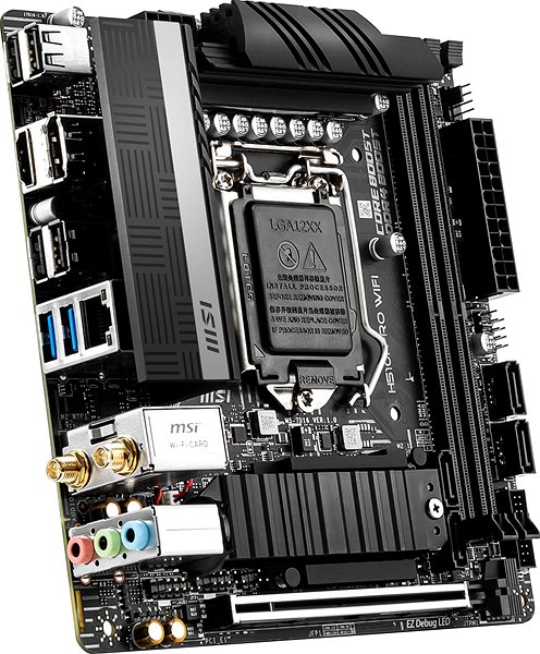 Motherboard MSI H510I PRO WIFI Mainboard Seitlicher Anblick