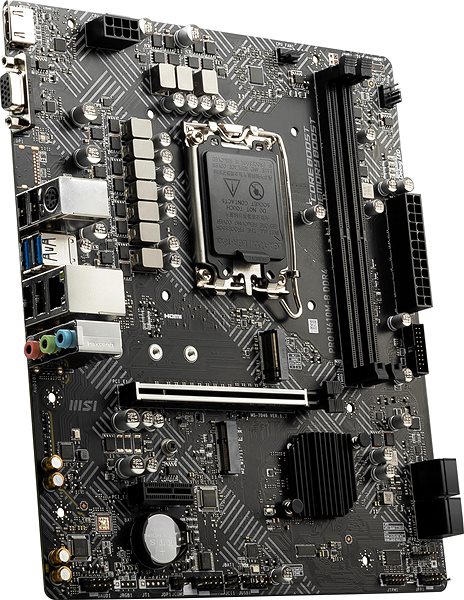 Motherboard MSI PRO H610M-B DDR4 Mainboard Seitlicher Anblick