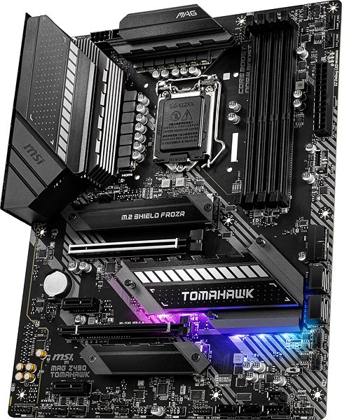 Motherboard MSI MAG Z490 TOMAHAWK Lateral view
