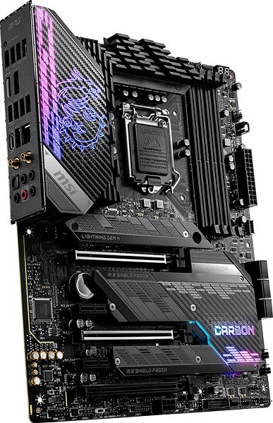 Motherboard MSI MPG Z590 GAMING CARBON WIFI Mainboard Seitlicher Anblick