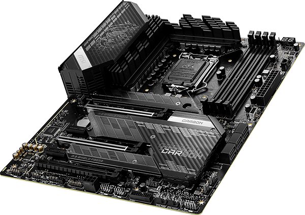Motherboard MSI MPG Z590 GAMING CARBON WIFI Lateral view