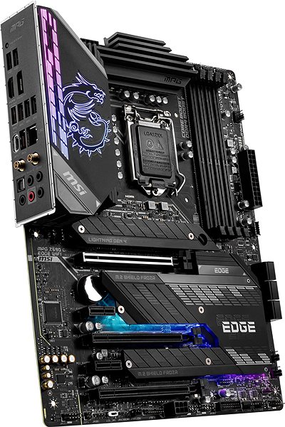 Motherboard MSI MPG Z590 GAMING EDGE WIFI Lateral view